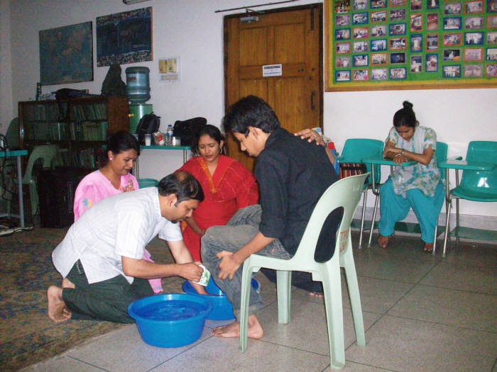 The washing of the feet ceremony, in Dhaka