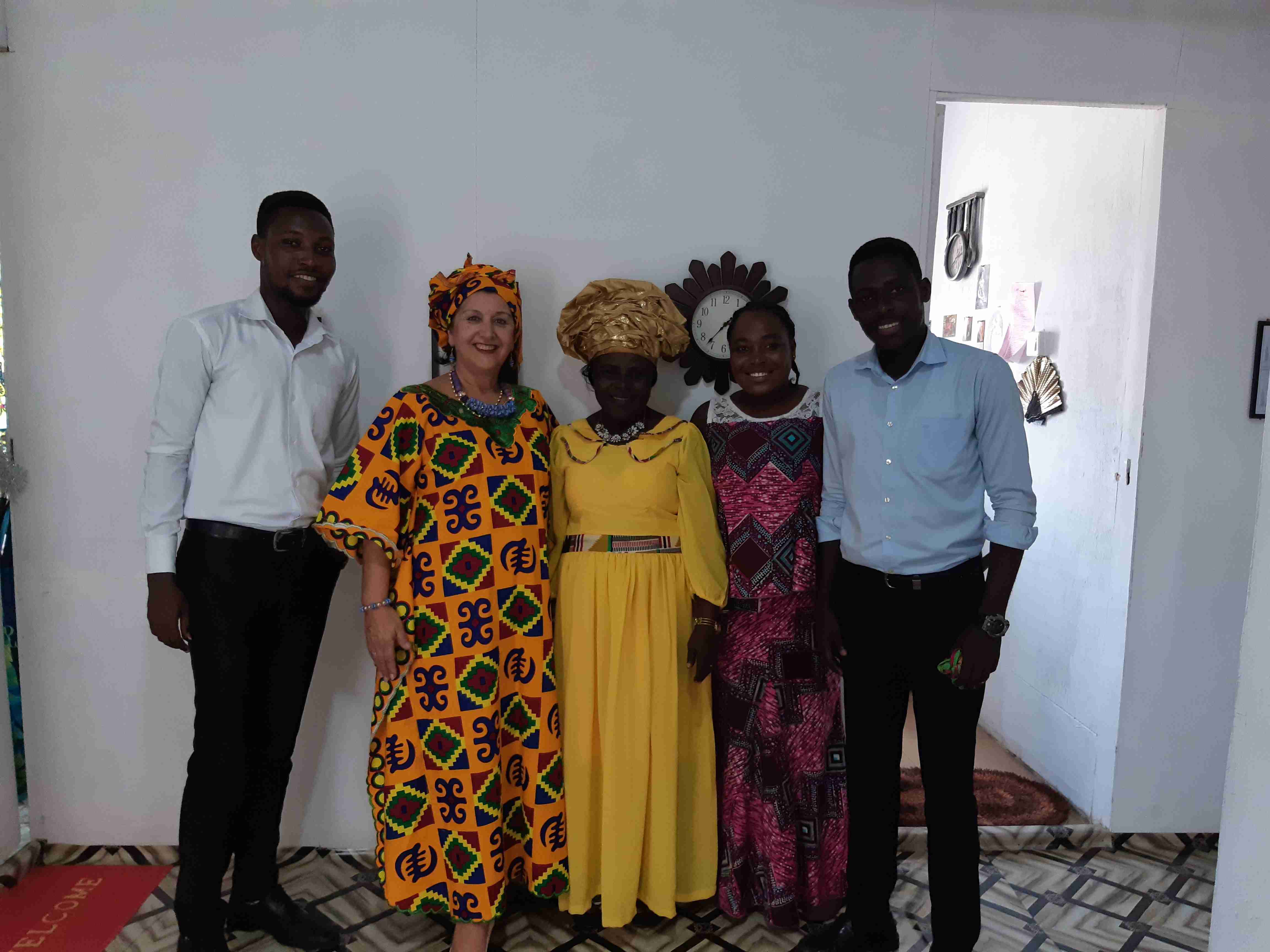 Lady Bishop Mary
Cobbinah with bible facility students of Accra