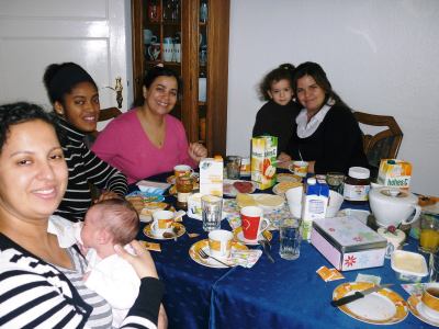 Luciana, and the children join in the singing
