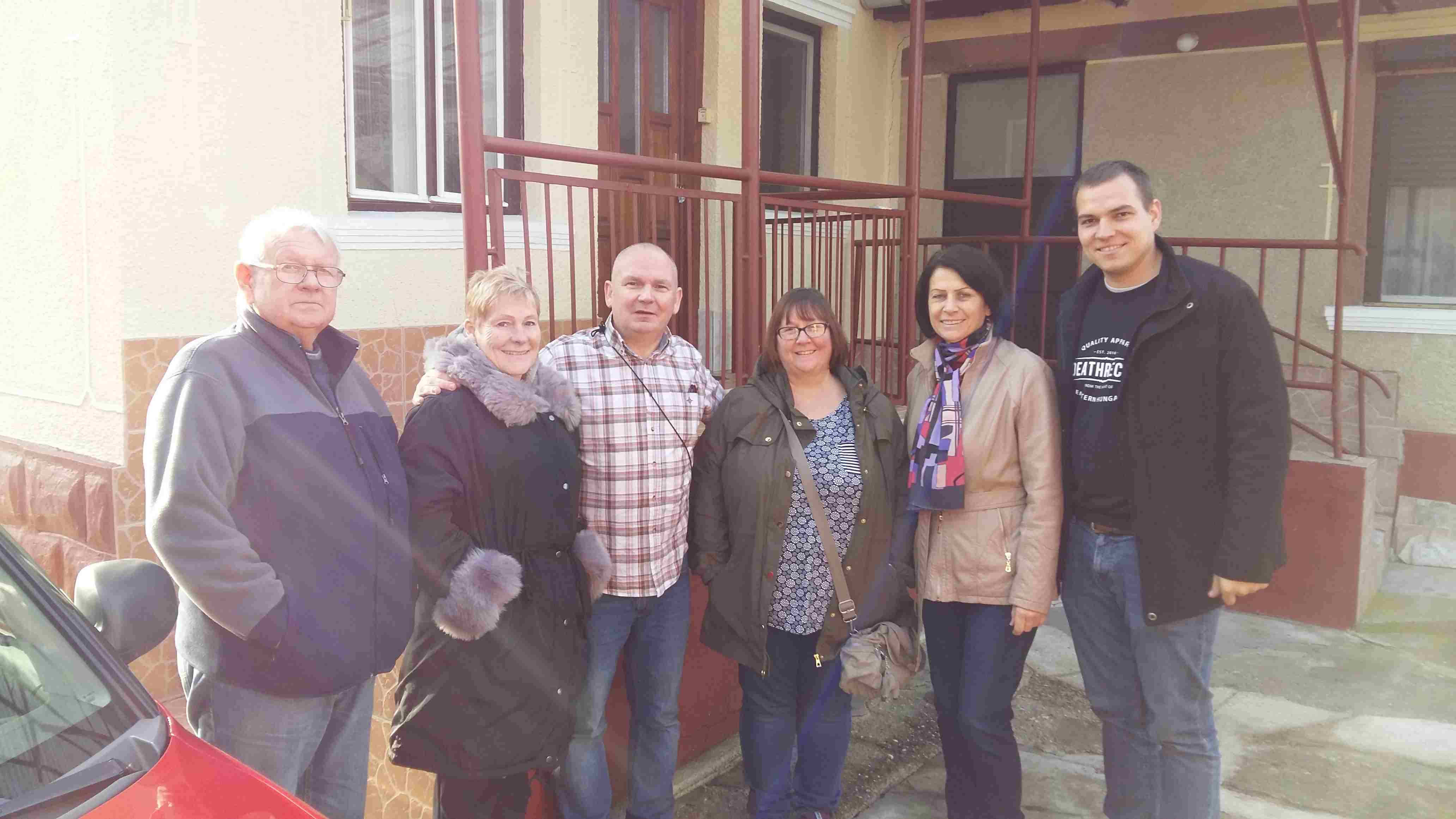 The UK Missionaries at the newly aquired Mission House
        in Northern Hungary