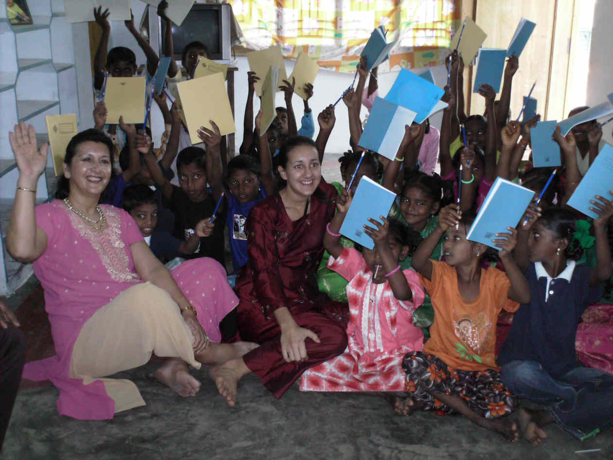 Orphans with educational Material